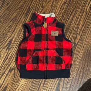 Carter's Red and Black Plaid Vest